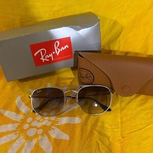 Ray-Ban Silver and Brown Sunglasses